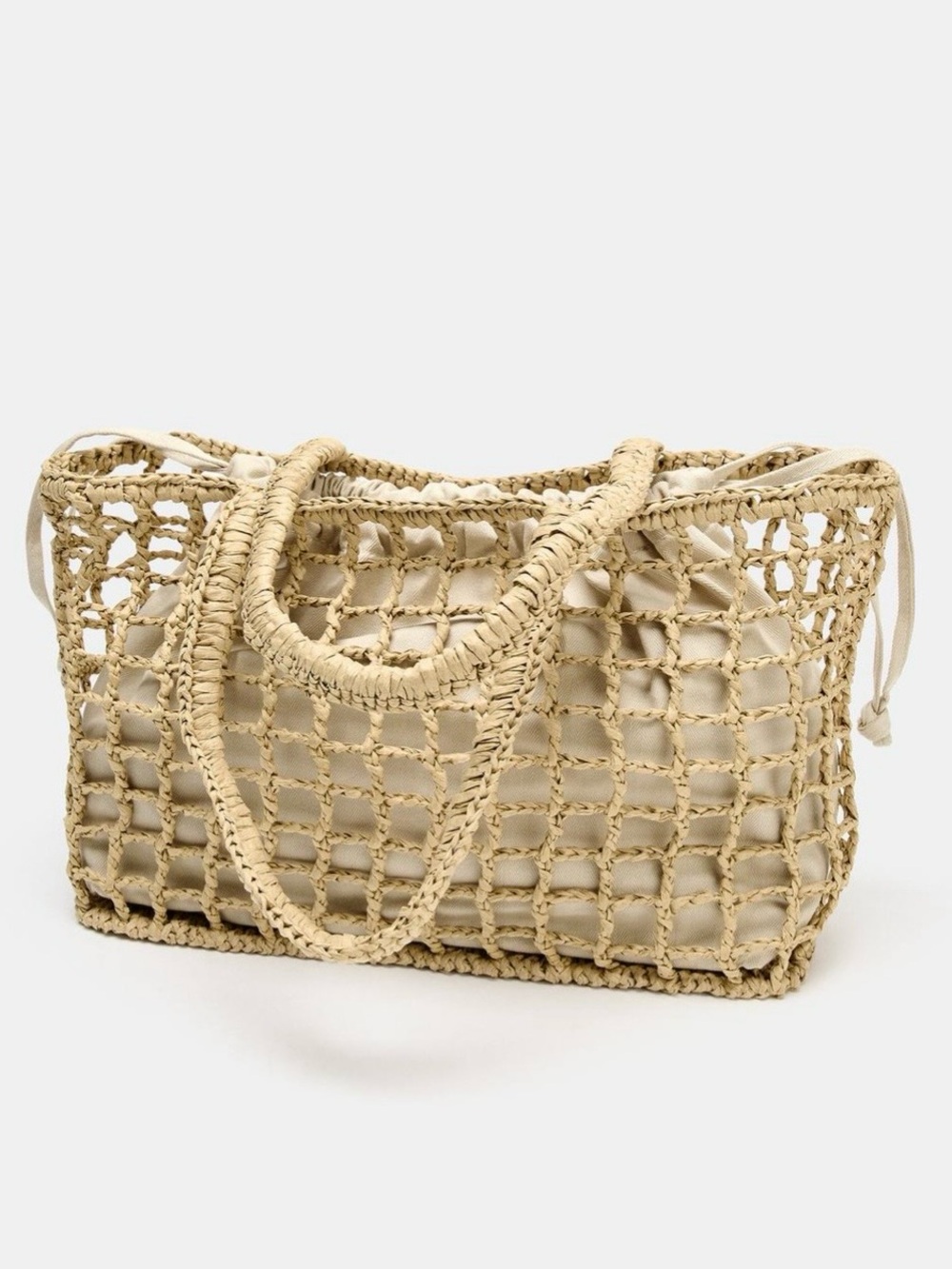 Zara Braided Straw Mini Tote Bag in Light Beige. Brand new! - Picture 2 of 5